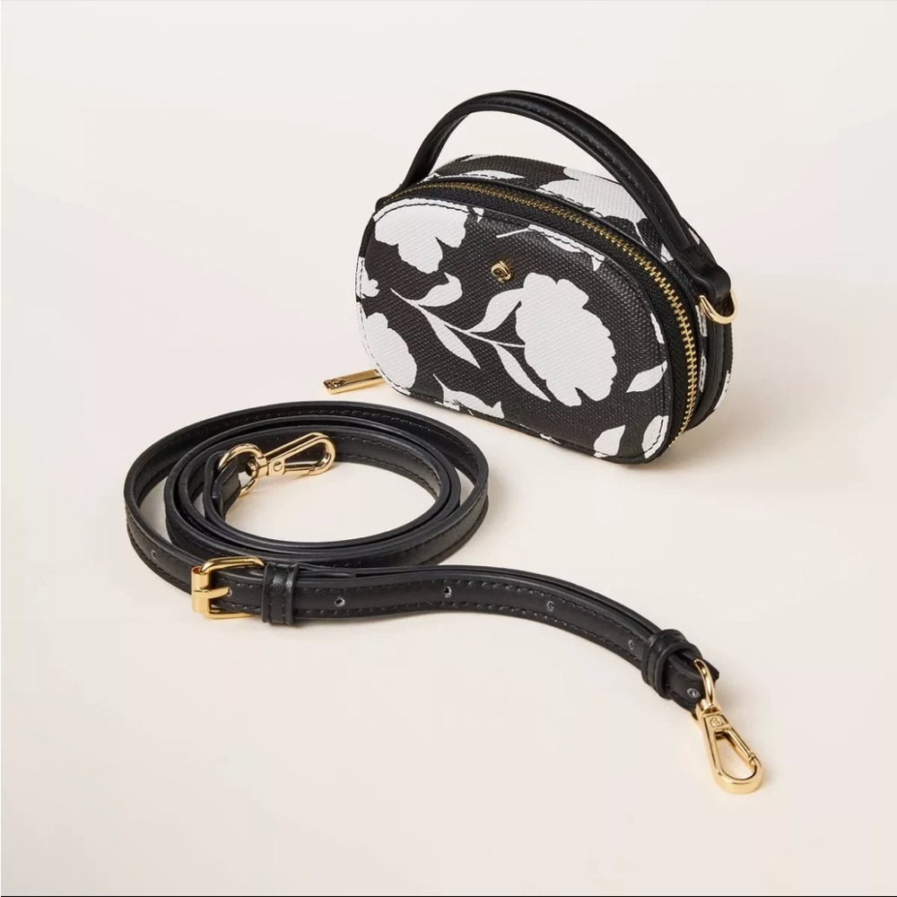 Kate spade Floral Black and White mini Crossbody Bag